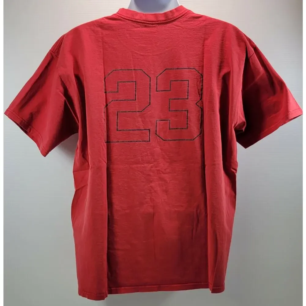 Vintage Men's Air Jordan 23 Red Cotton T-Shirt XL